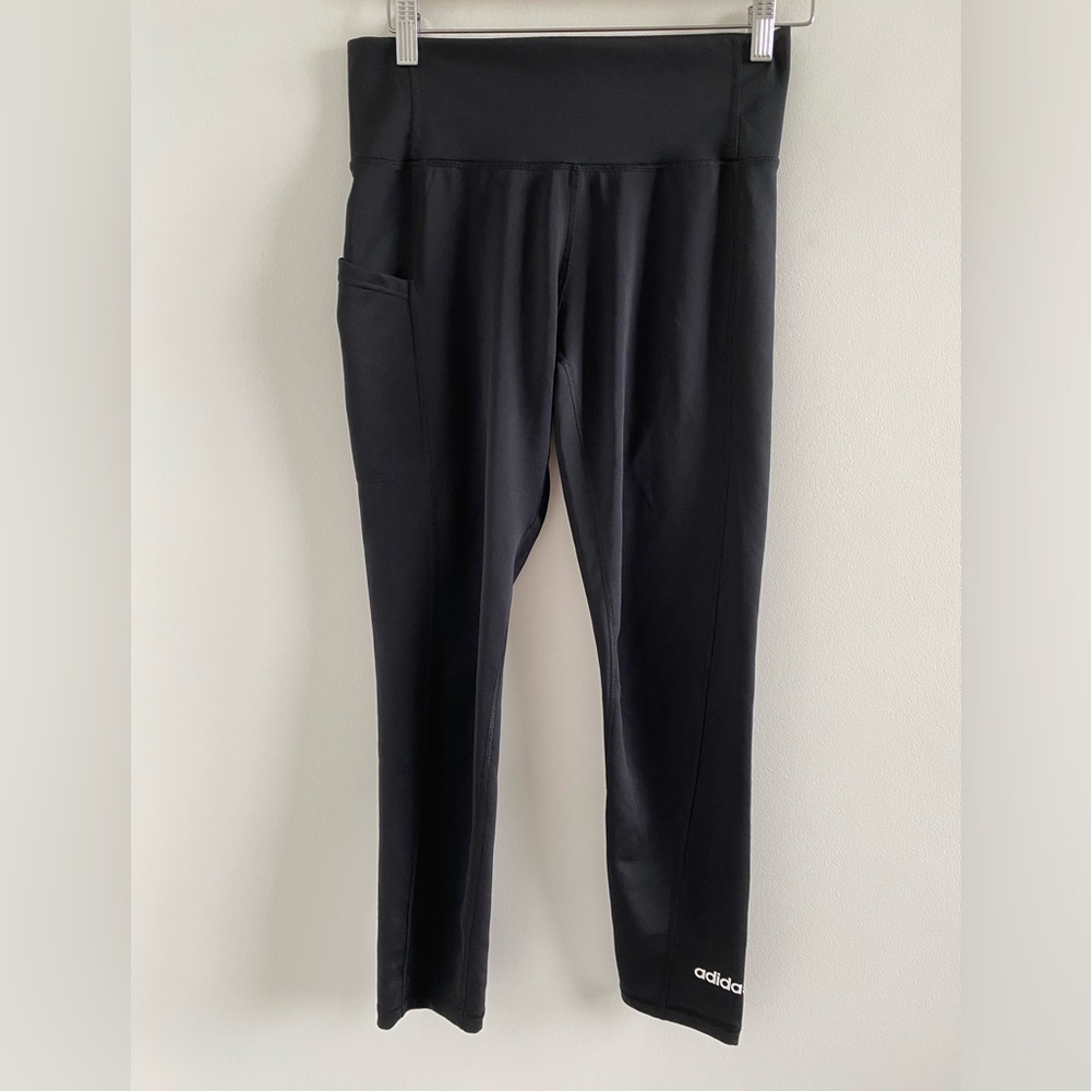 Adidas Black Climalite Spell Out Legging Size Medium